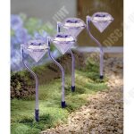 Td® lot de 4 pièces de lampes solaires de jardin led - forme diamant lumière blanche lampes - décoration ... Td® lot de 4 pièces de lampes solaires de jardin led - forme diamant lumière blanche lampes - décoration ...