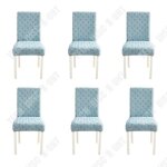 Housse de chaise - td® - extensible - bleu - 6 pièces - salle à manger Housse de chaise - td® - extensible - bleu - 6 pièces - salle à manger