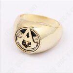 Td bague chevaillire en acier avec alliage europen et amricain - bague dore argent avec motif pour ...