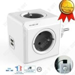 Bloc multiprise - td - 5 prises - 2 ports usb - gris - transportable sans cbles