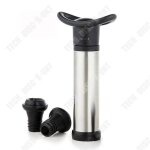 Bouchon  vin - td - acier inoxydable - pompe  vide - assainisseur de vin - noir