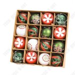 Ornements darbre de no�l - td� - boule sp�ciale - 16 pi�ces - pvc - 6 cm