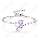 Bracelet damour - td� - version cor�enne - cristal - ouvert - coeur violet