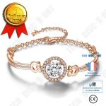 Td bracelet femme crystal charms lgant zircon chane bijoux cadeau - couleur or rose longueur ajustable ...