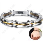 Bracelet - td - hommes - acier titane - or et argent - manchette durable