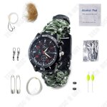 Bracelet de survie - td® - cordon de parachute - multifonctionnel - boussole - thermomètre Bracelet de survie - td® - cordon de parachute - multifonctionnel - boussole - thermomètre