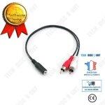 Td cble 419004 adaptateur 2 rca male - cble jack 3. 5 mm femelle