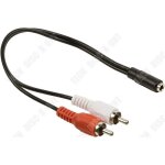 Cble audio rca - td - av - apm - 2 rca mles - jack 3. 5 mm femelle - 30 cm