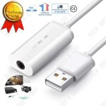 Carte son usb externe - td - adaptateur audio stro - 5. 1 canal - compatible micro casque - noir