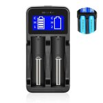 Chargeur de piles rechargeable - universel - intelligent - lcd - 2 emplacements - usb