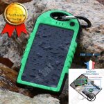 Td chargeur de secours portable solaire 5000 mah - power bank batterie externe double port usb iphone ...