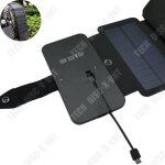 Chargeur solaire - td - panneau pliant - 9w - noir - chargeur pour tlphone portable