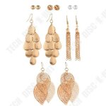 Boucles doreilles - td� - coffret cadeau femme - plaqu� or 18k - ajustable - 6 paires