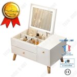 Commode - td - coiffeuse moderne - miroir inclus - rangement pratique - style minimaliste