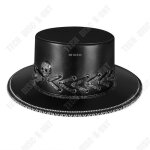 Chapeau haut de forme - td� - punk - noir - cuir pu - style gothique