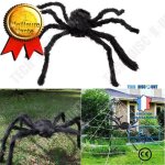 Td dcoration araigne gante velue / halloween dcor araigne noire de 150 cm peluche longue yeux rouges ...