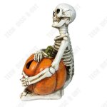 Ornement - td - citrouille squelette - 14x13x20. 5cm - rsine - dcoration halloween