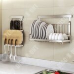 �gouttoir � couverts - td� - mural en acier inoxydable - pliable - design contemporain - 42x37x26. 5 ...