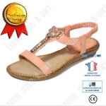 Sandales plates td code 37 sandales plates de plage confortables et dcontractes en strass bomicia ...
