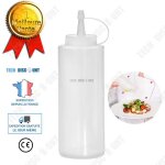 Td flacon sauce plastique cuisine transparent 360ml coulis precision poire distributeur bouteille ketchup ...