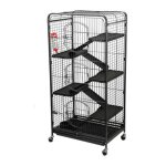 Cage pour rongeurs - td - grande cage 6 niveaux - 64 x 44 x 131 cm - noir - intrieur