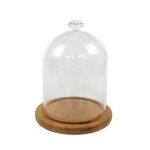 Cloche daffichage - td - grande cloche vintage - verre et bois - 10x15 cm - dcoration de bureau