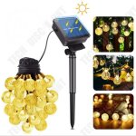 Td guirlande lumineux solaire extrieur chane 6. 5m 30 led boule lumires jardin dcoration lumire ...