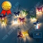 Guirlande lumineuse led - td - couleur papillon - 2. 5m - 10 ampoules - intrieur / extrieur