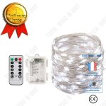 Guirlande lumineuse led - td - 100 leds - 10m - tlcommande - tanche  piles