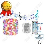 Td guirlande lumineuse led  piles 10 mtres eclairage multicolore 100 leds avec 8 modes tlcommand ...