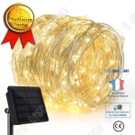 Td guirlande lumineuse solaire 20m extrieur jardin terrasse mariage et fte de nol accessoire eclairage ...