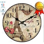 Horloge murale - td® - tour eiffel - bois - vintage - 30 cm - décoration intérieure Horloge murale - td® - tour eiffel - bois - vintage - 30 cm - décoration intérieure