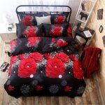 Housse de couette - td - rose rouge - 220x240 cm - microfibre - design contemporain