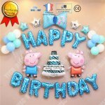 Kit de d�coration - td� - peppa pig - anniversaire - ballons en aluminium - 1 an