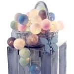 Guirlande lumineuse intrieure - lunavo - 3m - 20 boules - coton - batterie