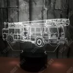 Lampe de bureau - td - camion pompier - 7 couleurs - tactile - led rechargeable usb