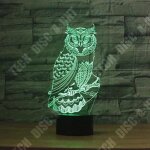 Td lampe optique poser dcoratif tactile 7 couleurs illusion optique - modle hibou - faible consommation ...