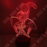 Lampe optique - td� - spider - man - 7 couleurs - tactile - faible consommation