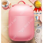 Lunch box thermos alimentaire - td - isothermique - acier inoxydable - 700ml - rose