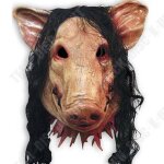 Td masque cochon dhalloween latex - festival vnements fantaisie visage cochon et cheveux sans yeux ...