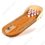 Td� mini bowling en bois pour enfants adultes jouets �ducatifs jeu de simulation de bureau interactif ...