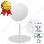 Miroir cosm�tique - td� - pliant de bureau - led - rond - 22 cm