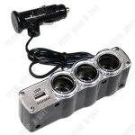 Multiprise allume - cigare - td - double prise - 3 prises + usb - rechargement universel - voiture