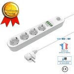 Multiprise - td� - se4432 - 4 prises usb - 10a - parafoudre - chargeur rapide