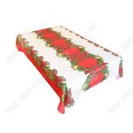 Nappe de table - td - rectangulaire - nol - lin - 150x180 cm - rouge et blanc