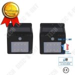 Td pack de 2 applique 8 led solaire extrieur lampe solaire eclairage mural etanche sans fil pour jardin ...