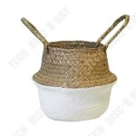 Panier de fleurs - td - rabattable - beige - osier - 22x20 cm