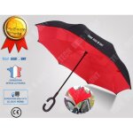 Parapluie invers� - td� - petite taille - anti temp�te - pliant - rouge et noir