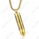 Pendentif collier - td - balle croix chrtienne - acier inoxydable - dor - cadeau homme