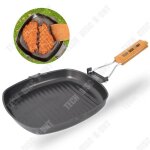 Plaque de barbecue en plein air - td® - 24 cm - fonte - pliable - anti - brûlure avec manche en bois Plaque de barbecue en plein air - td® - 24 cm - fonte - pliable - anti - brûlure avec manche en bois
